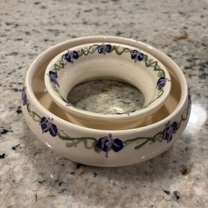 Floral Ceramic circle vase abstract statement piece flower vase bud vase